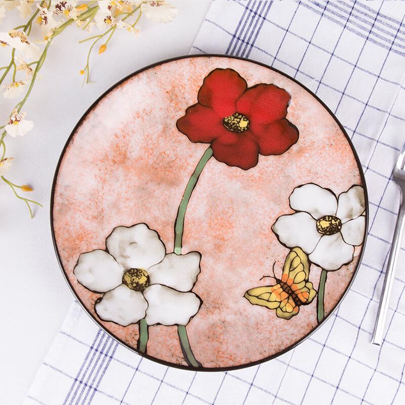 Linpan Korean Hand-Painted Ceramic Dinner Plate