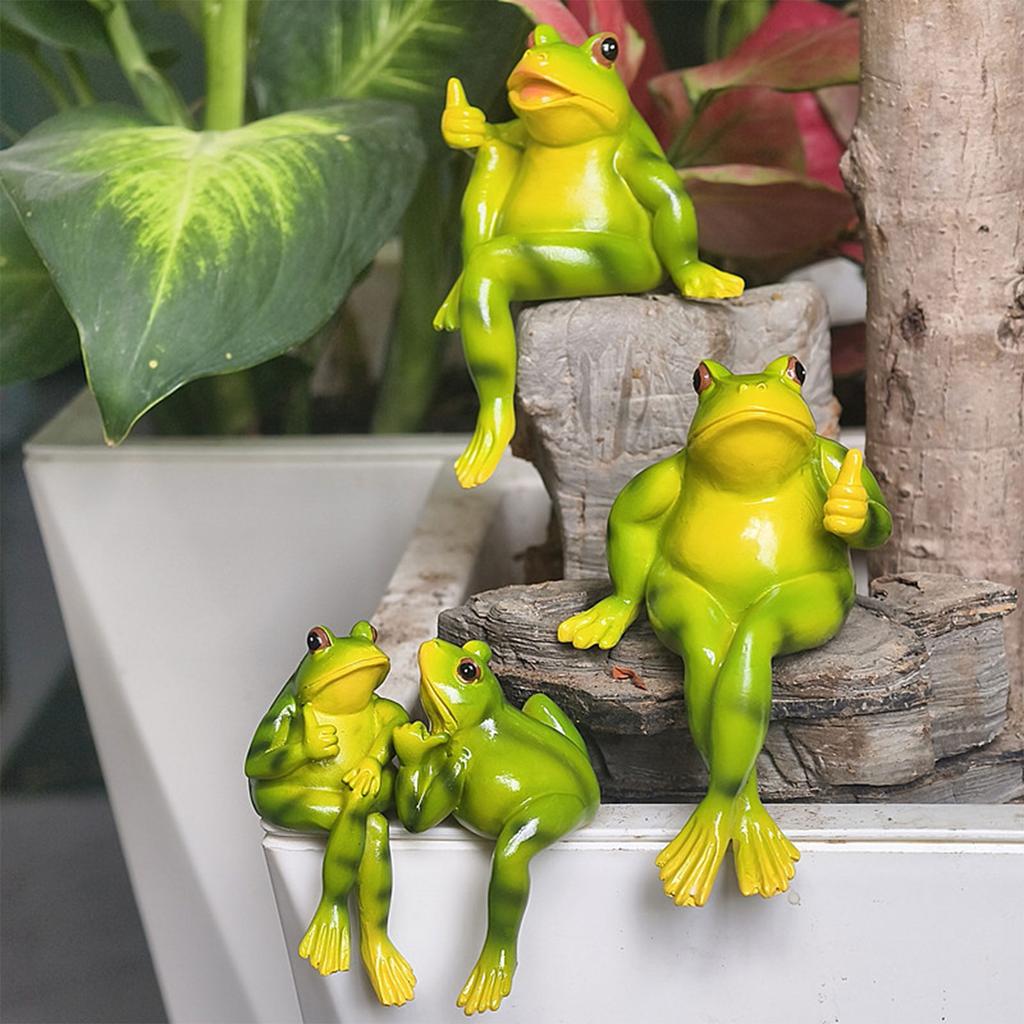 Frogs Statues Pot Huggers Decorations for Plant,Miniature Frogs Figurine Garden Decors Outdoor Plant Hangers Decors