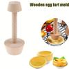Dual-End Wooden Egg Tart Mold Premium Rolling Pin Set Perfect for Pies Pastries Baking Bottom Mold Food Prep Service Equipment