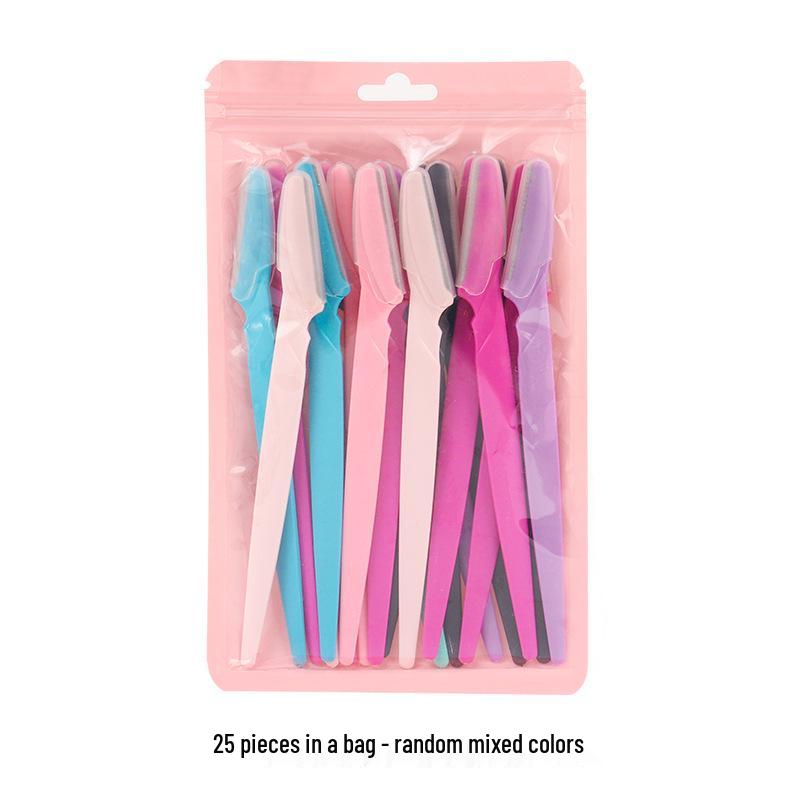 New Stainless Steel Eyebrow Razor: Straight Handle Trimmer for Precise Hair Removal.