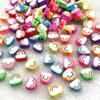 30pcs 10mm Heart Shape Fruit Beads Polymer Clay Beads Spacer Loose Beads for Jewelry Making DIY Bracelet Earring