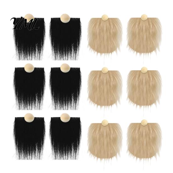 White Black Gnome Beards 12Pcs Beard And Nose Kit, DIY Christmas Craft Supplies with Faux Fur Fabric for Crafts Plush Wooden Ball Noses Doll