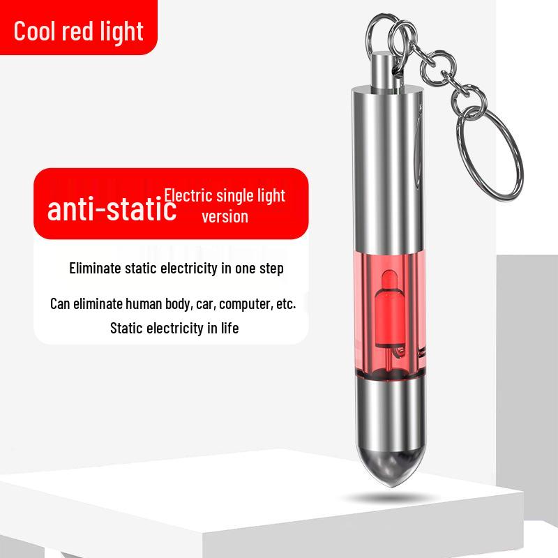 Bullet-shaped Zinc Alloy Anti-static Keychain 