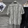 Summer New Striped Shirt Short-sleeved Men's Fashion Trend Versatile and Personalized Button Cardigan Men's Clothing