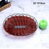 Hardness Plastic Imitation Vine Fruit Platter Brown Handwoven Bread Fruit Vegetables Plate 10 Sizes