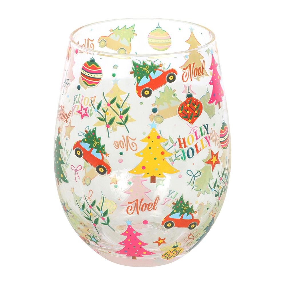 Something Different Nostalgic Printed Christmas Stemless Glass