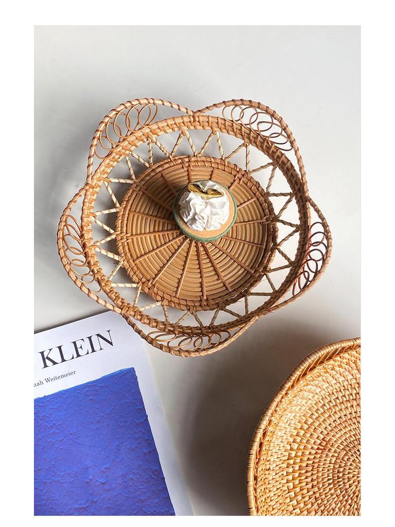 Hand-Woven Vietnamese Autumn Vine Tea and Snack Plate