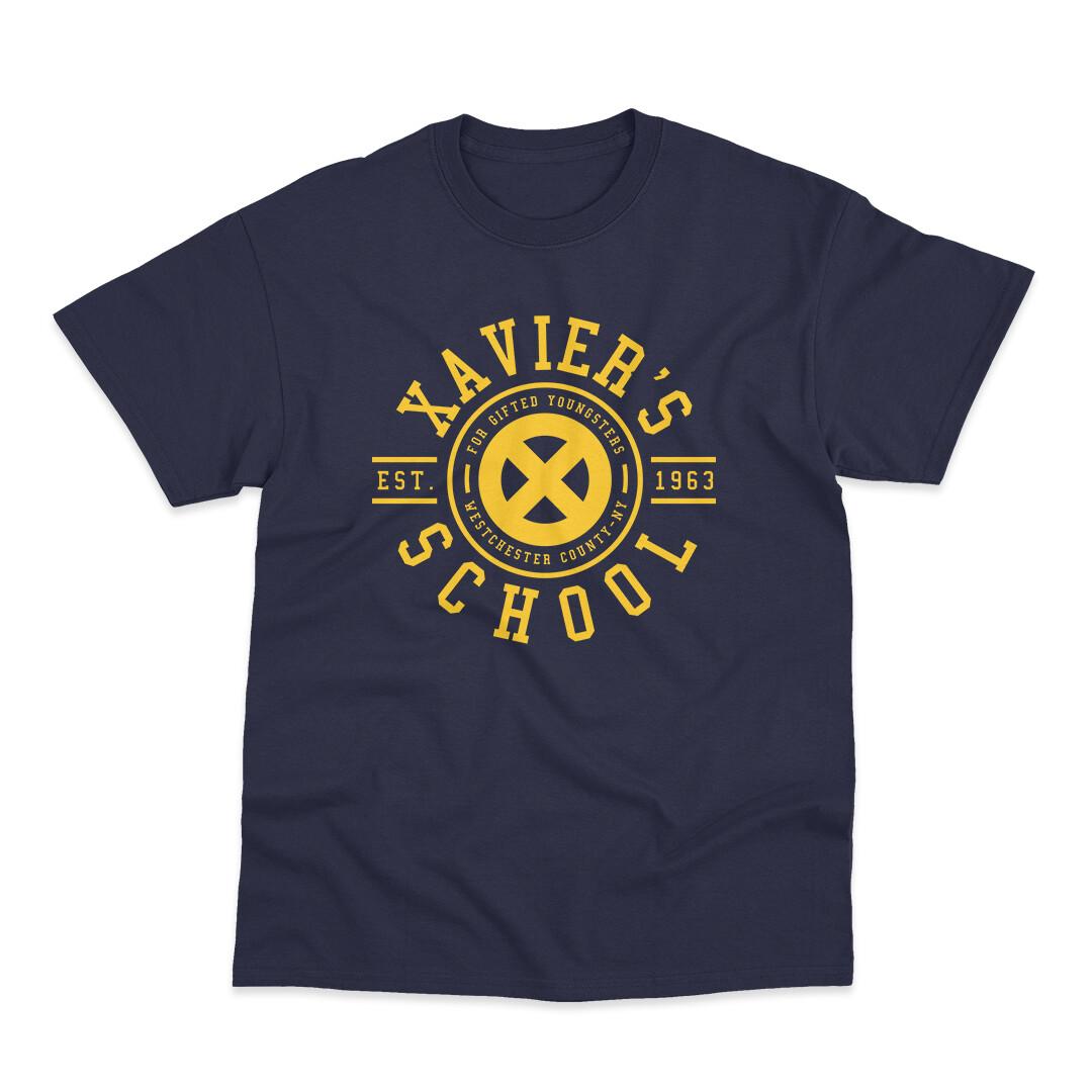 26 Xavier s School For Giften Youngsters Inspired By X Men Printed Navy T-Shirt Unisex T-Shirt M