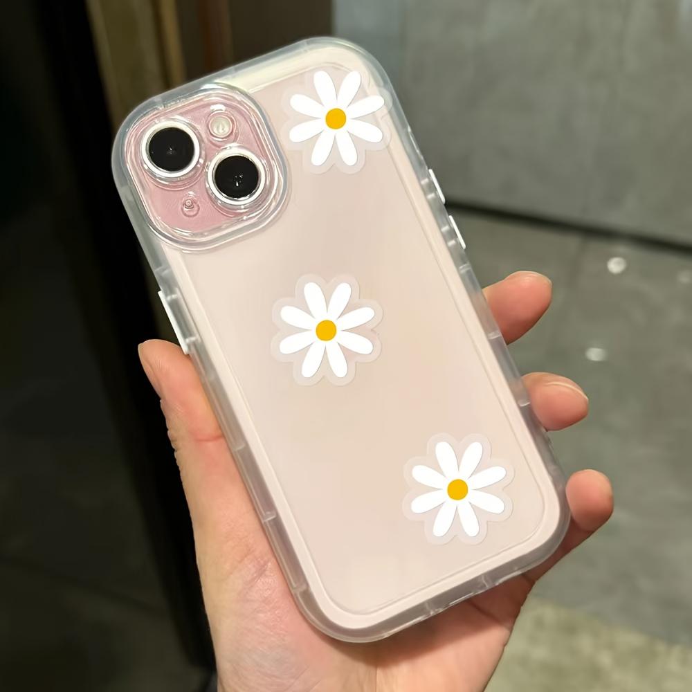 5 Sheets Cute Daisy Stickers, Featuring White And Golden Flower Patterns, Perfect for Decorating Phones, Laptops, Water Bottles