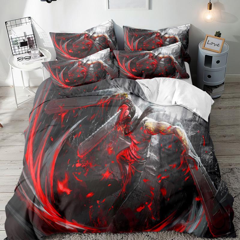 Animation Series 3D Digital Printing Three-Piece Bedding Kit Bed Sheet Quilt Cover