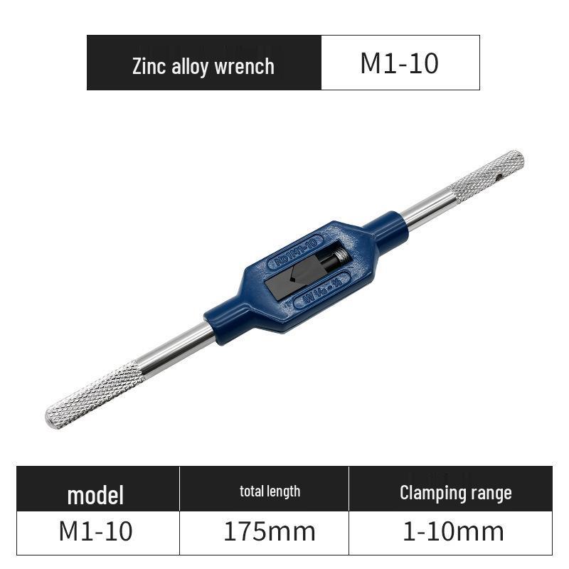 Adjustable Ratchet Tap Wrench with Extension Rod, All-Steel Manual Tapping Tool