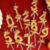 Large Gold Number Candles for First Birthday, Full Moon, Children's Cake Decorations, and Party Accessories.
