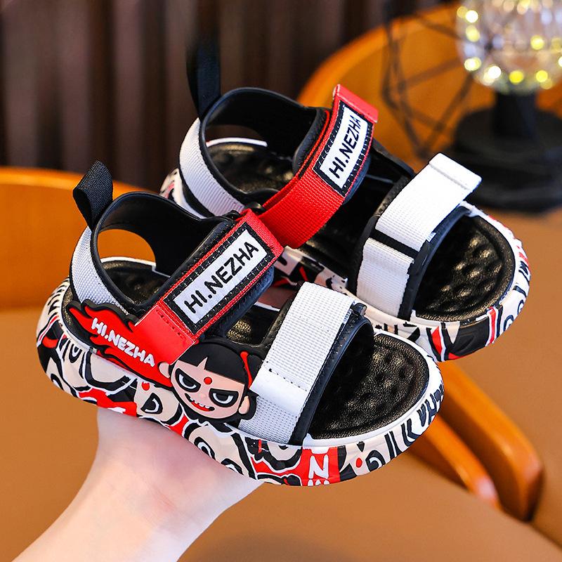 

Летние детские сандалии, Нескользящие сандалии для пляжа на мягкой подошве для мальчиков и девочек 29 чёрный