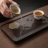 Japanese Style Bamboo Drain Tea Tray Rectangular Water Storage Tea Tray  Easy To Clean