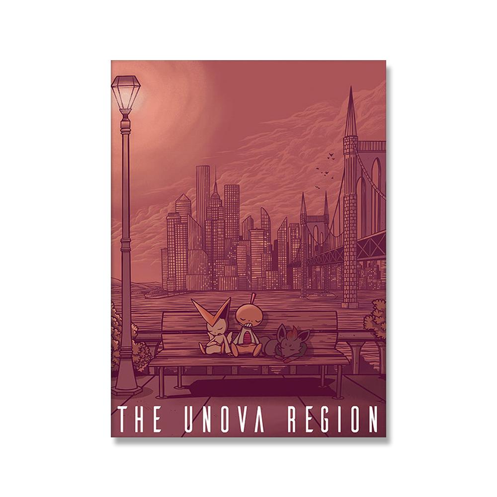 Anime Video Game Inspired Travel Poster And Prints Landscape Canvas Painting Print Wall Art Pictures Home Decor Christmas Gift