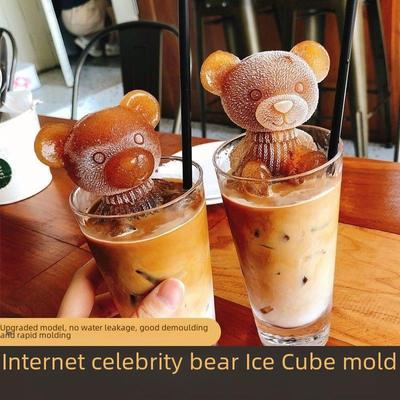 3D Bear Silicone Ice Cube Mold - Rose and Animal Shaped Tray