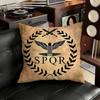 Retro Spqr Roman Empire Pillow Case Antidustmite Pillowcase Invisible zipper silky short plush Sofa cushion cover