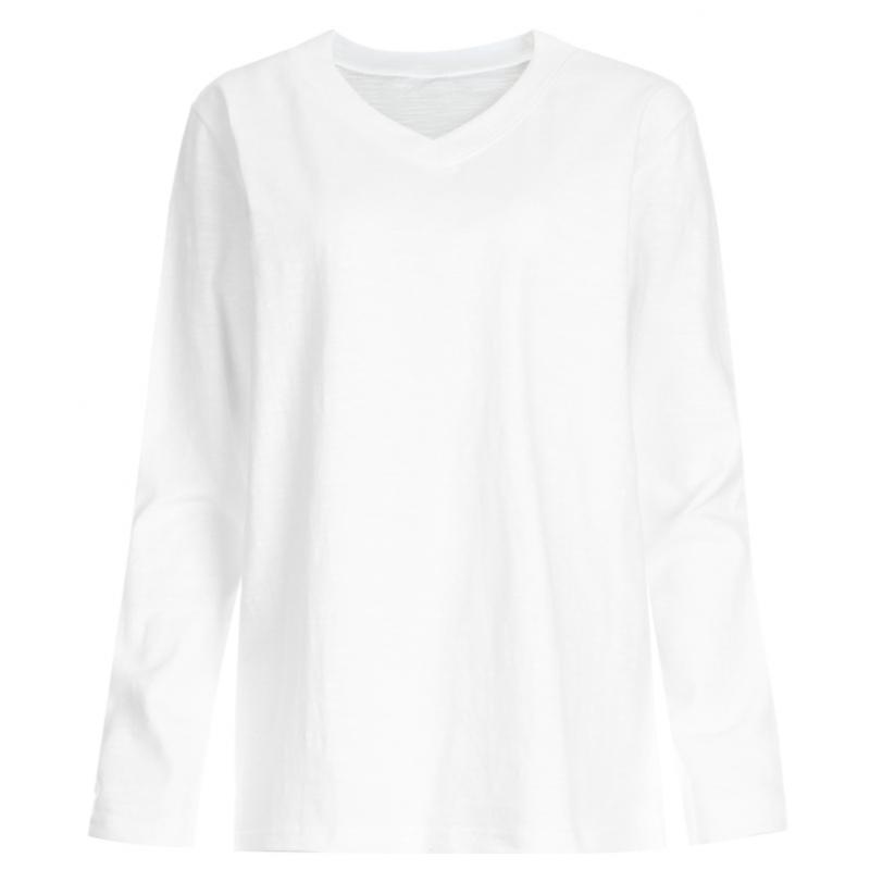 Shop Women S baSic V Neck Slub CoTTon Long SleeVe T ShirT Dai wSh 1056