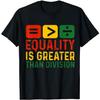 Men's Letter Graphic Shirts Equality Is Greater Than Division Printed Crewneck Short Sleeve Casual Tee Tops
