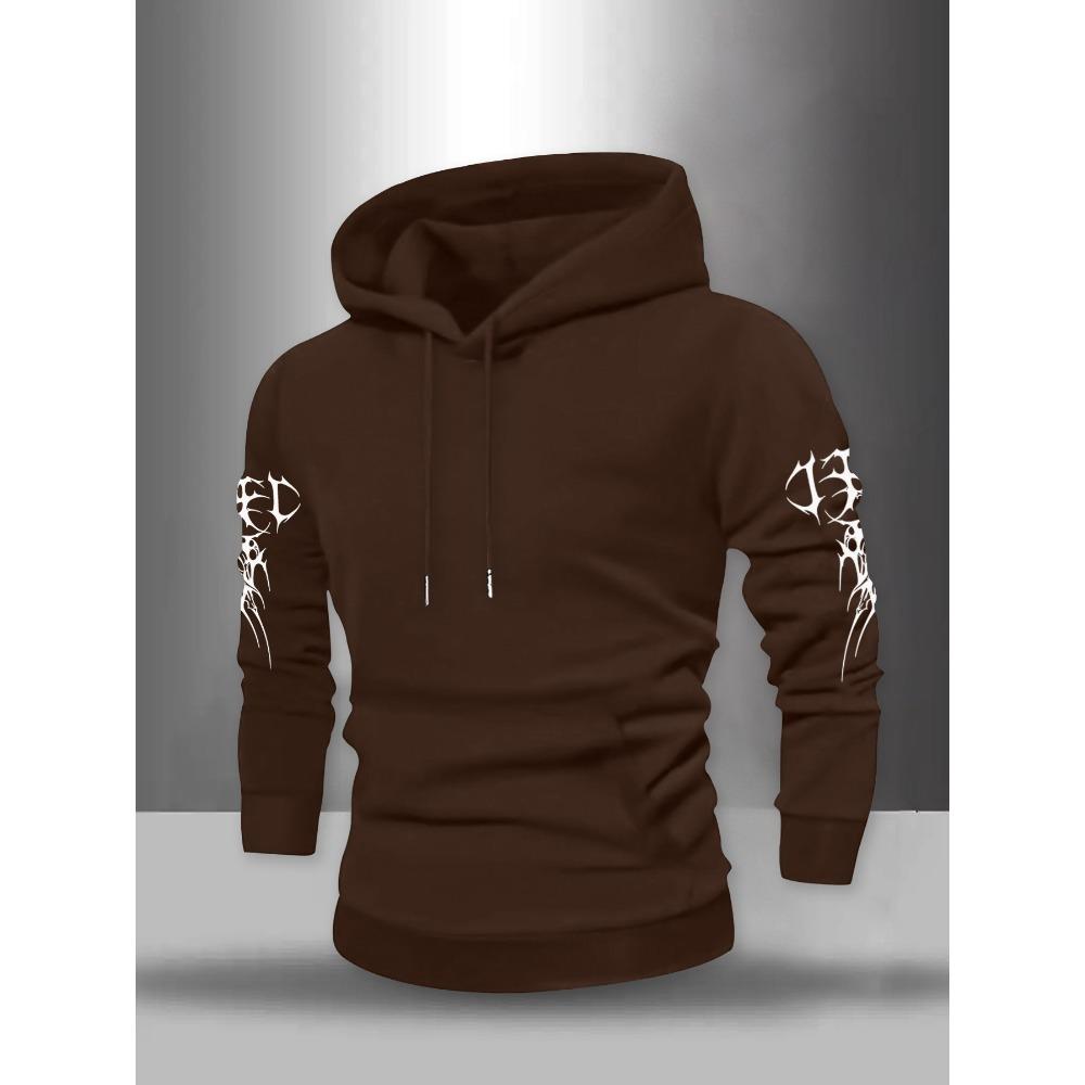 American Men's Fashionable Casual Sports Hooded Sweatshirt, Street Fashion Multifunctional Top Hooded Sweatshirt