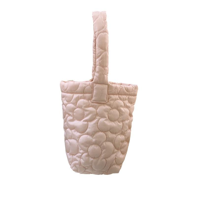 111 candy color sweet quilted flower bucket bag snack walking hand carrying small bag student girl