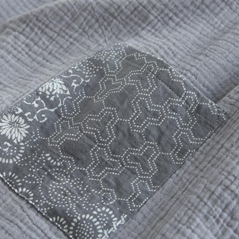 Pure Cotton Mens Pajamas Set Japanese Kimono Plus Size Long Sleeve Pant Suit Casual Comfortable Home Service Two-piece Sleepwear