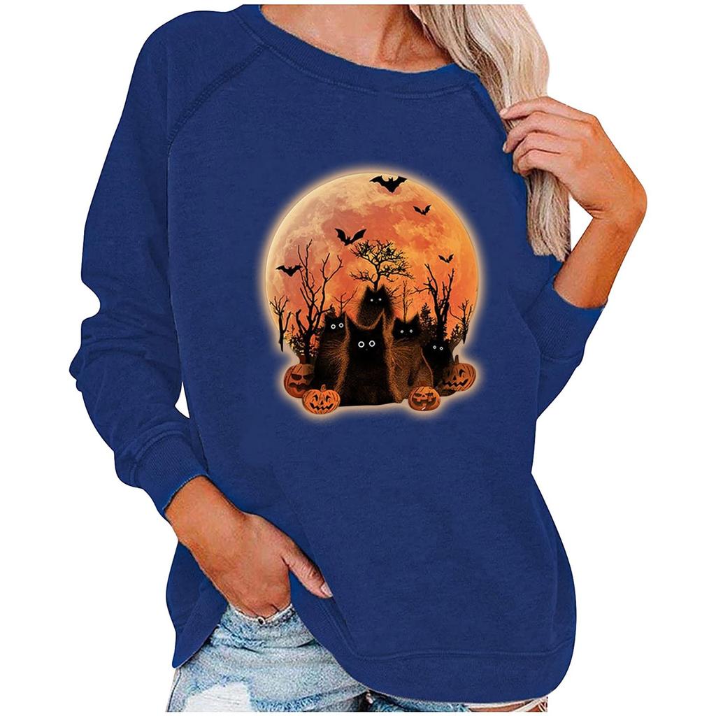 Dámská ležérní móda 2022 Halloween svetr s dlouhým rukávem