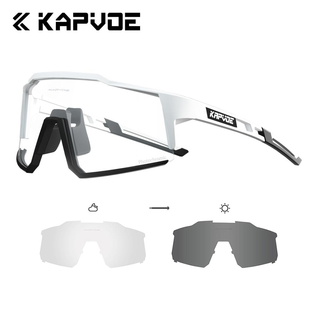 Kapvoe Photochromic Hiking Eyewear Cycling Glasses UV400 MTB Clear Mountain Bike Bicycle Sunglasses for Men Women Sports Glasses