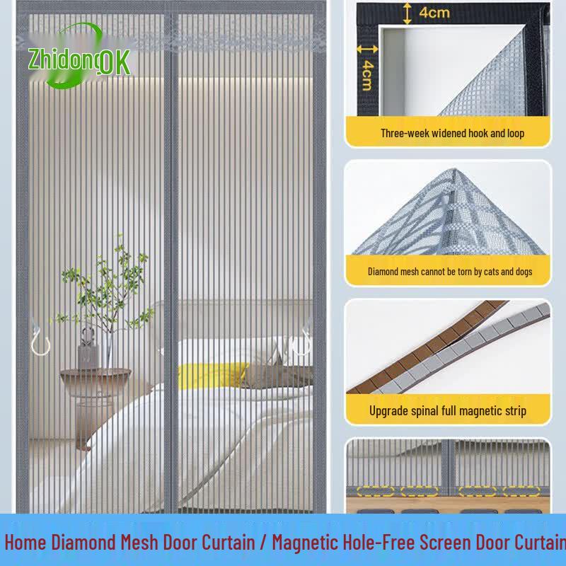Magnetic Self-Adhesive Punch-Free Mosquito Screen Door 160x210cm