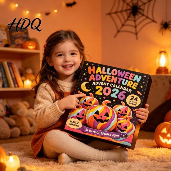 Set di Figure Acriliche Calendario dell'Avvento Fantasma di Halloween, Scatola Conto alla Rovescia di 24 Giorni con Regalo Novità per Bambini, Giocattolo da Collezione Spettrale