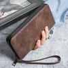 Men's Vintage Leather Wallet with Zipper: Slim, Multifunctional, Multi-Card Slot, Phone Holder, Coin Purse