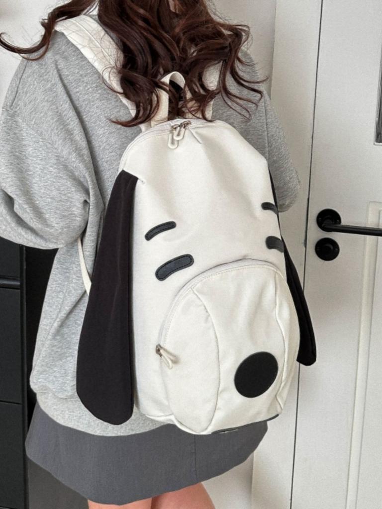 Cute Little Dog Canvas Bapa Portable Travel Bag 2025 New Korean Sle Student Fem Bapa Bookbag Versatile Travel Bag
