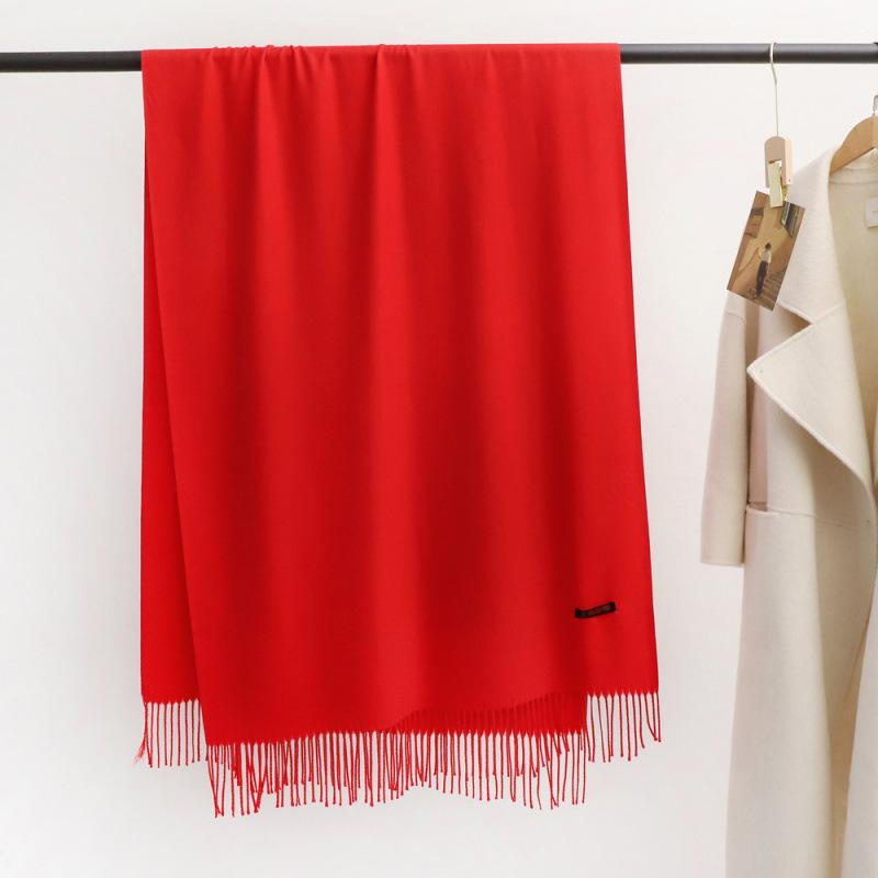 Red Scarf New Year'S Red Blessing Scarf Embroidery Logo Annual Meeting Scarf Winter Corporate Annual Meeting Opening Event Gifts