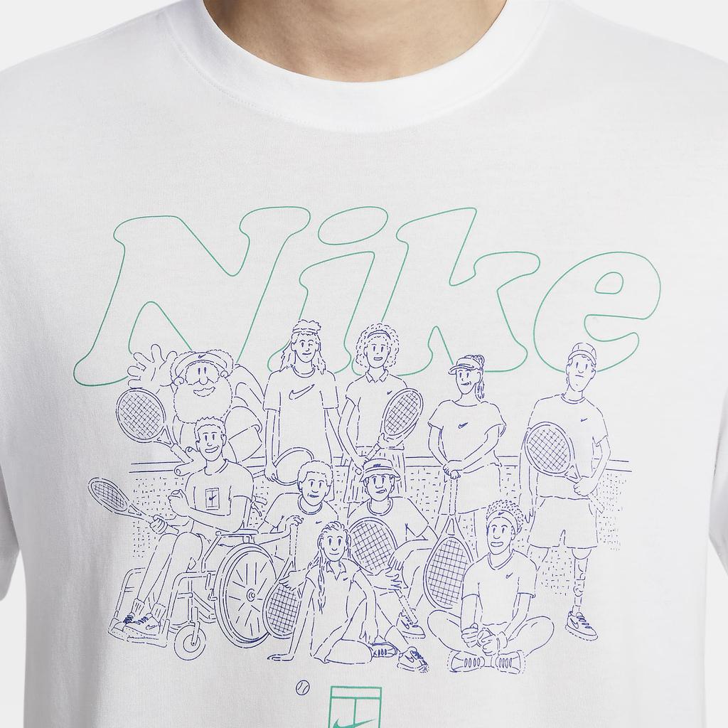 Nike T Shirts Men's White Crew Neck Moderate Straight Fit FV8433-100