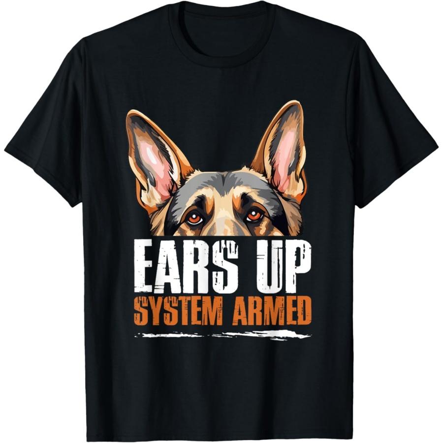 

German Shepherd Dog Breed Ears Up System Armed T-Shirt XXXXXL чорний