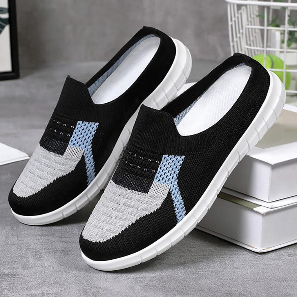 Women's Shoes Spring and Summer New One-pedal Breathable Fly-woven Soft Sole Casual Half-drag