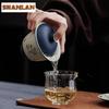 130ml Crude Pottery Shivering Gaiwan Creative Tea Tureen Tea Bowl With Lid Kit Tea Maker Cover Bowl Tea Ceremony Supplies Craft