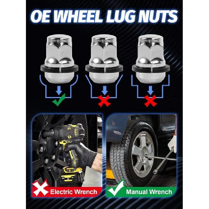 12x1.5 Lug Nuts, Set of 20, Chrome Wheels Lug Nuts Compatible with DX LX EX