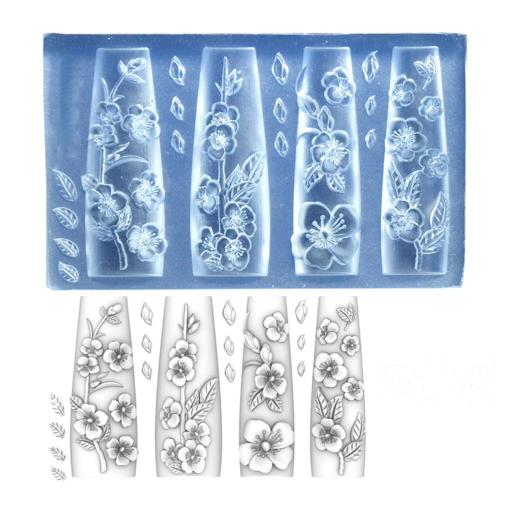 3D Schnitzblume Nagelkunst Form Silikonvorlage für DIY Florale Resin Designs und Kreative Nageldekorationen