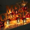 Boże Narodzenie Drewniany Dom LED String Light Xmas Tree Wisząca ozdoba 2024 Dekoracja świąteczna dla domu Dzieci Nowy Rok Prezent Navidad