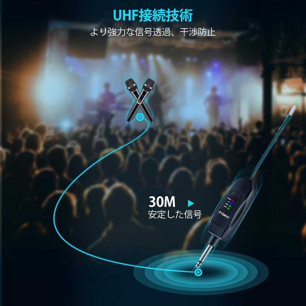 JAMELO Wireless Microphone Karaoke Microphone Dynamic Microphone Equipped with Bluetooth Function Set of 2 10 Channel Wireless Microphone Set Receiver