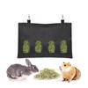 Bunny Hay Bag Hanging Bag Feeder Stand Black Durable Feed Dispenser Container for Rabbits Bunnies Small Animals