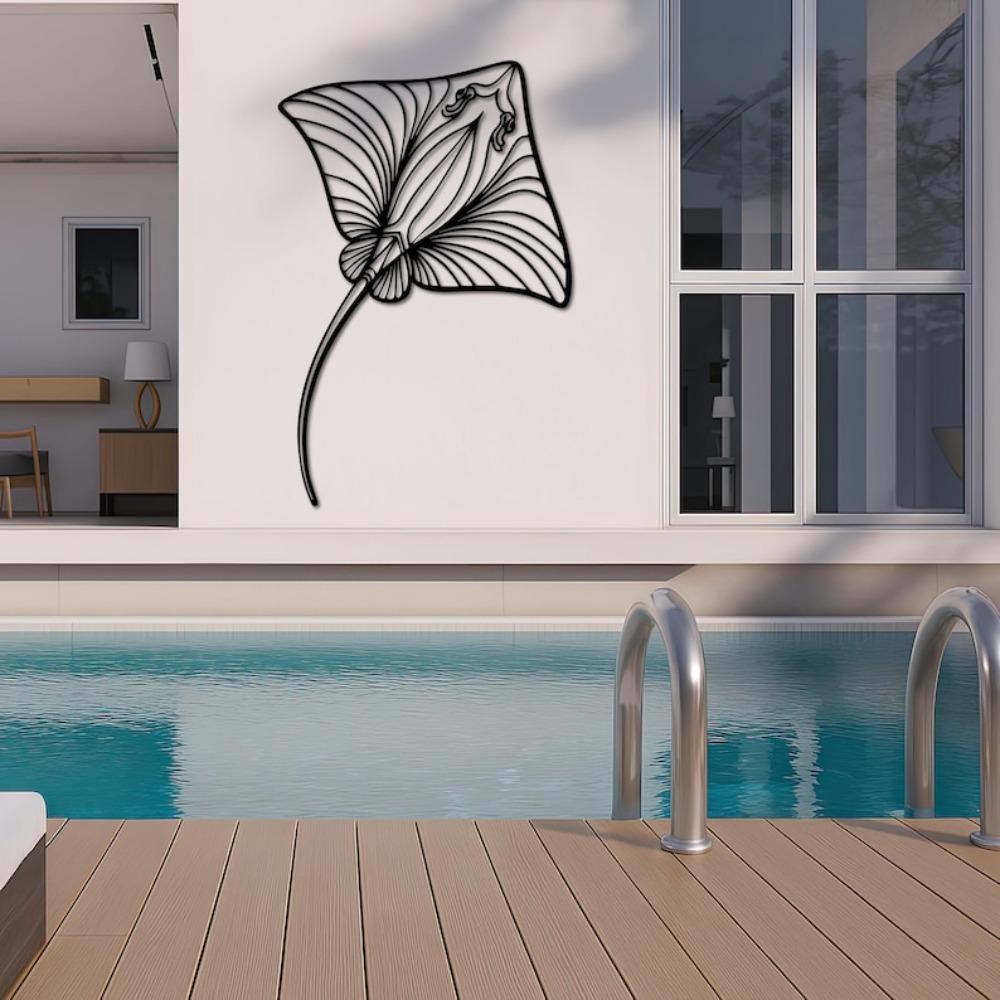 Stingray Metal Wall Art Manta Ray Line Decor Ocean Sea Life Home Coastal Marine Lover Gift