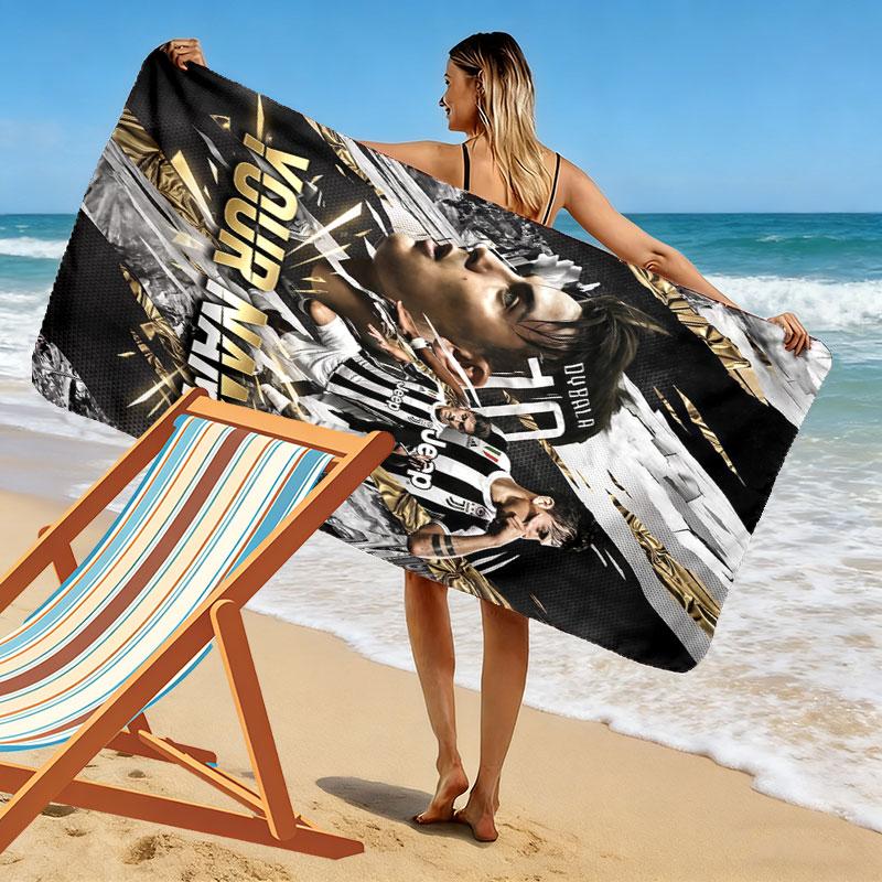 Custom Juve  Print Beach Towel, Large Soft Quick Dry Towel for Beach Camping Swimming