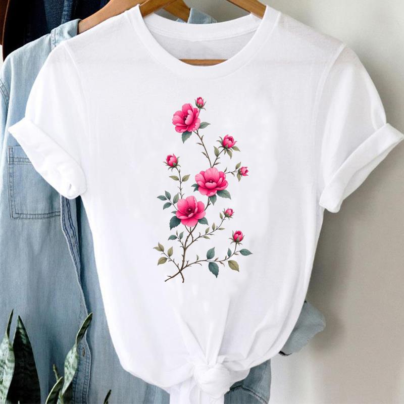 (Asian Size) Printed Female Clothing Women Tee Letter Cute 90s Sweet Lady  T Shirt  Casual Fashion Top Graphic Short Sleeve T-shirts