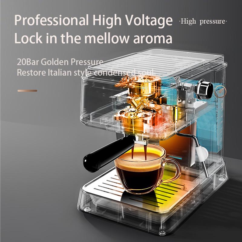 New Semi-Automatic Espresso Machine with Milk Frother & Pressure Gauge