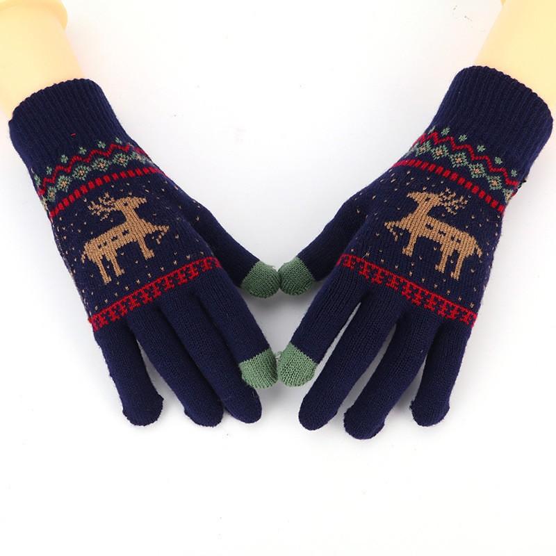 Winter new plush gloves cycling knitted gloves autumn and winter girls cute cold touch screen student warm gloves