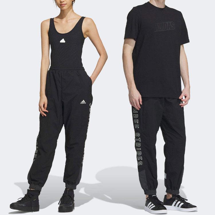 Adidas Retro Sports Letter Print Color Block Loose Fit Jogger Pants Men Bottoms Black IM8764