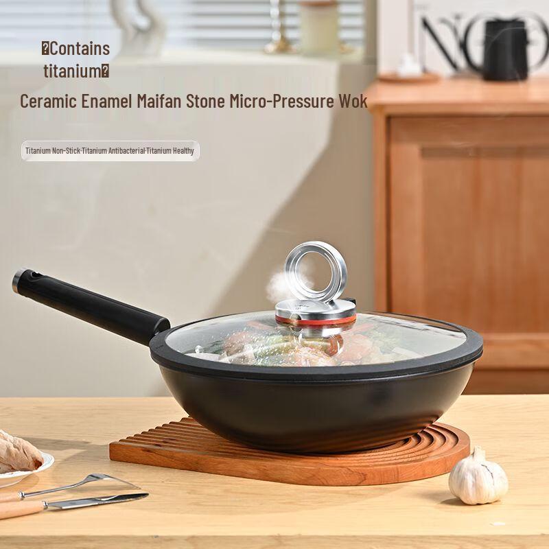 Yoshida Craftsman Maifan Stone Non-Stick Stir-Fry Pan