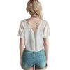 GMXIA Spring Summer Women's Solid-color Pullover V-back Casual Women's Top